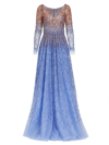 PAMELLA ROLAND OMBRE EMBROIDERED TULLE GOWN