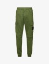 Stone Island Brushed-cotton Cargo Trousers In Olive