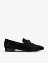 Kurt Geiger Ace Stud Crystal-embellished Loafers In Black