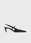 Totême The Sharp 50 Patent-leather Slingback Pumps In Black