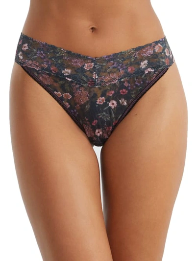 Hanky Panky Signature Lace Original Rise Printed Thong In Myddleton Gardens