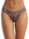 Hanky Panky Printed Low-rise Signature Lace Thong In Instinct