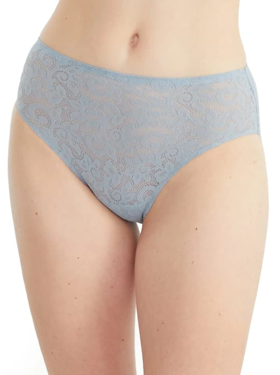 Tc Fine Intimates All Over Lace Modern Hi-cut Brief In Ashley Blue