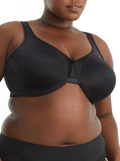 Warner's Olga Signature Support Satin Bra In Black