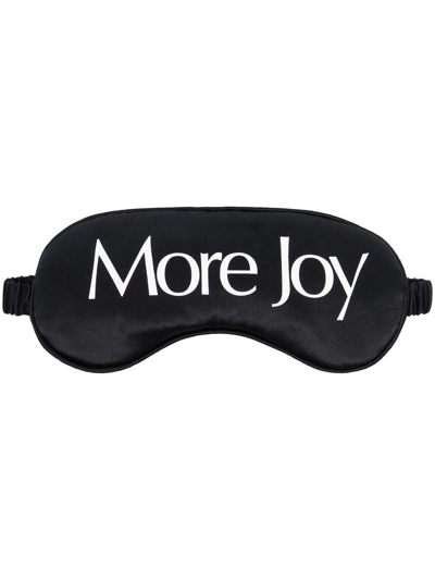 More Joy Black Logo Print Silk Eye Mask