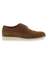 Zanzara Men's Suede Wingtip Brogues In Cognac