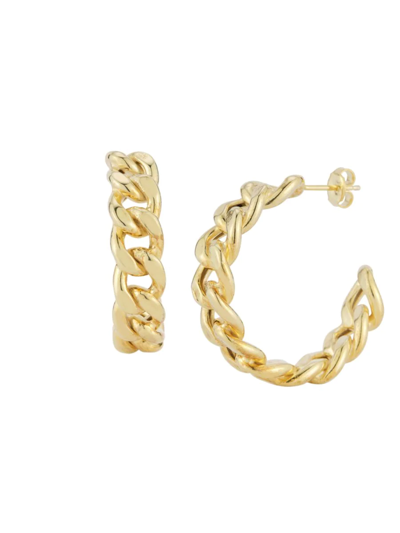 Sphera Milano Women's 14k Goldplated Sterling Silver Chain Hoops Earrings