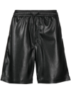 Nanushka Doxxi Vegan Leather Bermuda Shorts In Black