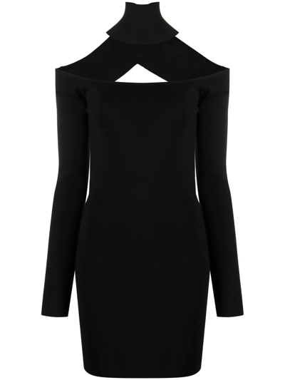 Gauge81 Black Jerez Off-shoulder Long Sleeve Mini Dress