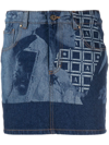 AHLUWALIA EYES ON YOU DENIM MINISKIRT