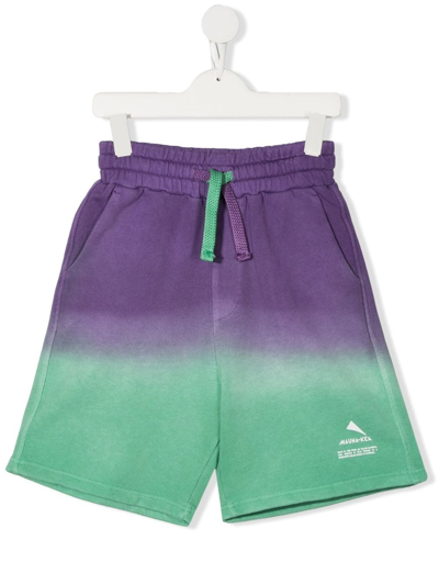 Mauna Kea Kids' Logo Print Tie-dye Track Shorts In Purple