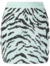 Alessandra Rich Blue Crystal Zebra Stripe Mini Skirt