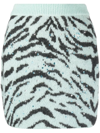 Alessandra Rich Zebra Intarsia Knitted Miniskirt In Blue
