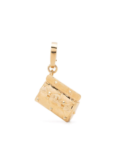 Valentino Garavani Rockstud Quilted Bag Pendant In Gold