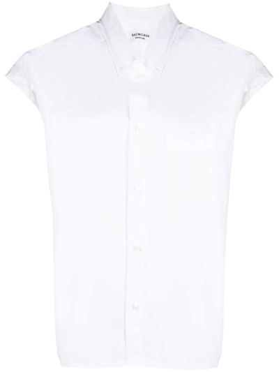 Balenciaga Raw-hem Shirt In White