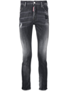 Dsquared2 Dsquared Black Stretch Denim Skater Jeans In Black