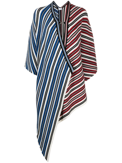 Ferragamo Striped Wool & Cashmere Knit Poncho In Mehrfarbig