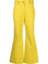 PATOU LOGO-EMBROIDERED FLARED TROUSERS
