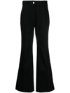 Patou Trousers Flared Leg Belt Loops In Black