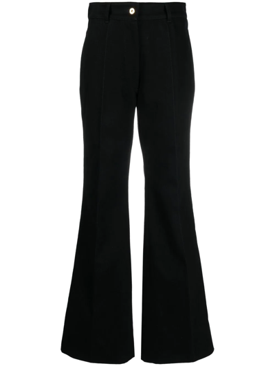 Patou High-waisted Flared Trousers In Black