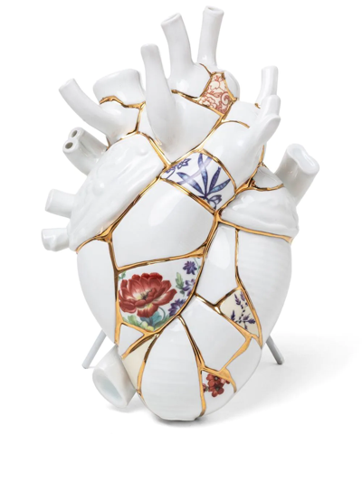 Seletti Love In Bloom Kintsugi Vases Multicolor In White