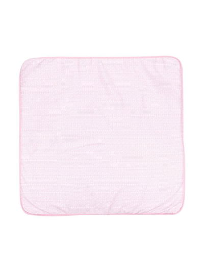Balmain Babies' Monogram-print Cotton Blanket In Pink