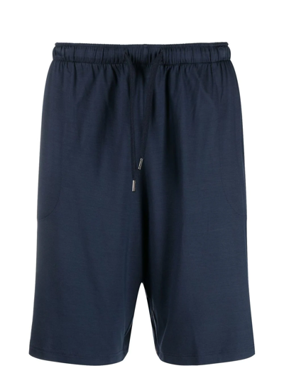 Derek Rose Drawstring Lounge Shorts In Blue