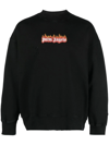 Palm Angels Burning Logo Classic Tee L/s In Black