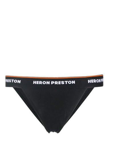 Heron Preston Logo-waist Stretch-cotton Briefs In Black