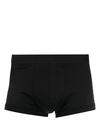 Zimmerli 700 Pureness Stretch-jersey Boxer Briefs In Black
