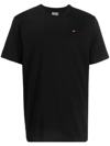 Diesel Cotton T-shirt With Logo Embroidery In Black