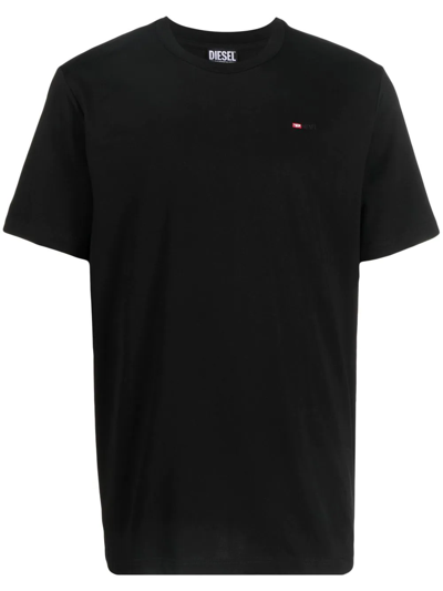 Diesel Embroidered-logo T-shirt In Black