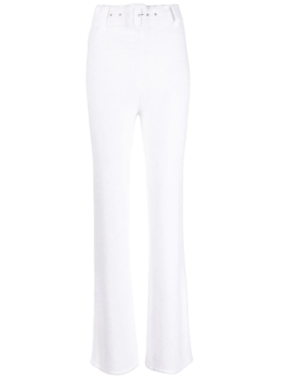 Coperni Knit Belted Trousers In White