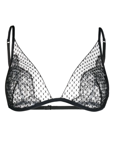 La Perla Lace-detail Triangle-cup Bra In Black