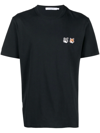 Maison Kitsuné Double Fox Head Patch Classic Tee-shirt In Anthracite