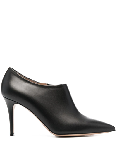 Gianvito Rossi 100mm Leather Side-zip Pumps In Black