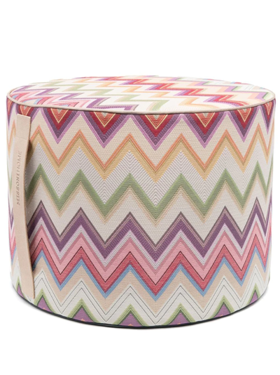 Missoni Zigzag-pattern Foot Stool In Green