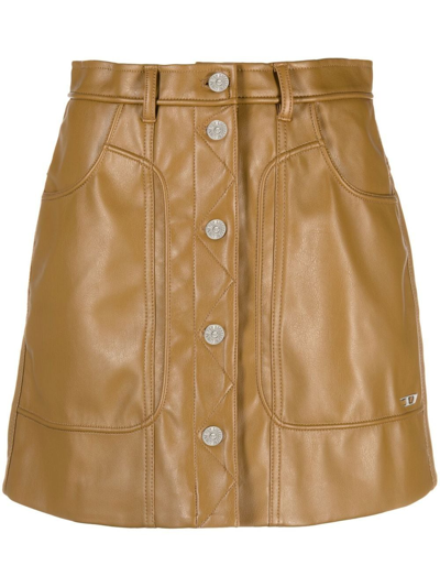 Diesel Faux-leather Miniskirt In 5dq