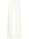 Blumarine Wore-leg Oversize Trousers In White