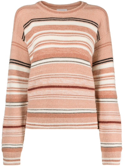 See By Chloé Horizontal Stripe-pattern Jumper In Pink