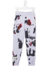 Msgm Teen Paint-splatter Detail Track Pants In Grey