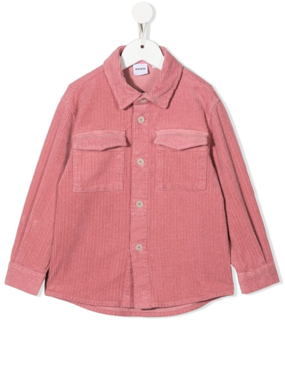 Aspesi Kids' Cotton-corduroy Button Shirt In Pink
