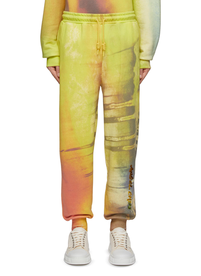 Angel Chen Tie Dye Logo Print Drawstring Elasticated Waistband Sweatpant In Multi-colour