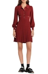 Sandro Lison Short Knit Dress In Bordeaux