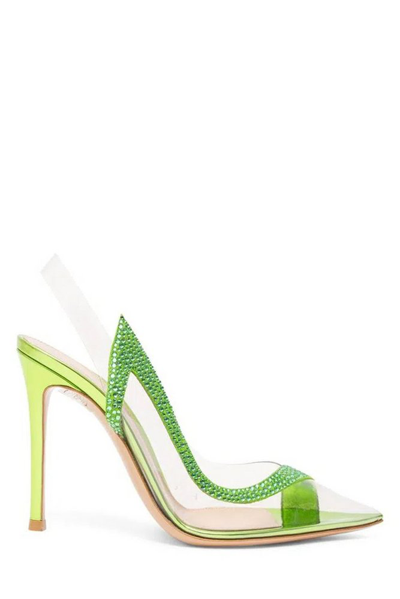 Gianvito Rossi Crossover Detail Crystal In Green