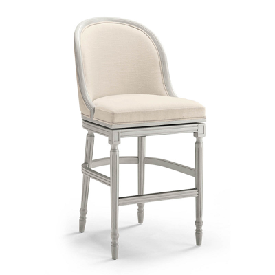 Frontgate Savoy Swivel Bar Stool In Performance Linen Beige,cocina Gray Bar Stool