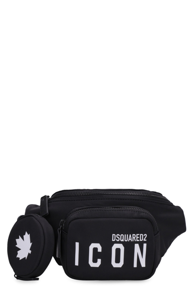 Dsquared2 Be Icon Nylon Belt Bag In Black