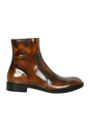 Maison Margiela Waxed Leather Boots Man Nutmeg In Brown