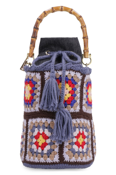 Lamilanesa Crochet Bucket Bag In Multicolor