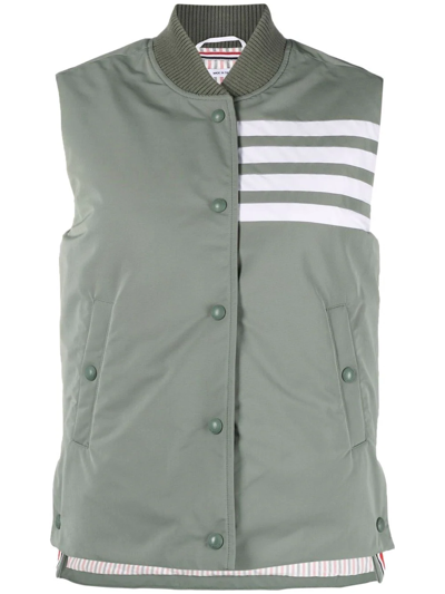 Thom Browne 4-bar Feather-down Gilet In Green